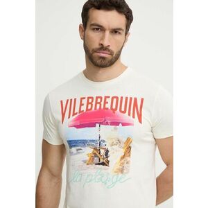 Vilebrequin tricou din bumbac PORTISOL barbati, culoarea bej, cu imprimeu, PTSAP386 imagine