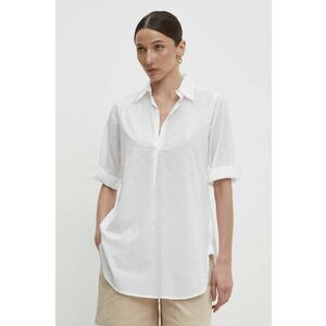 Answear Lab bluza din bumbac femei, culoarea alb, neted imagine