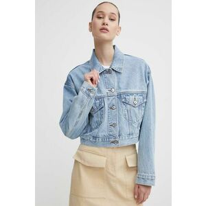 Abercrombie & Fitch geaca jeans femei, de tranzitie, oversize imagine