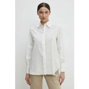 Answear Lab camasa din bumbac femei, culoarea alb, cu guler clasic, regular imagine