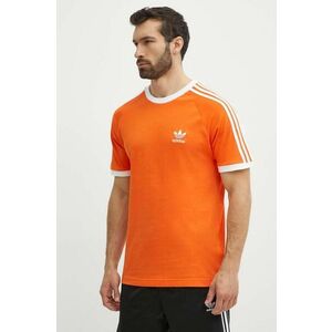 adidas Originals tricou din bumbac barbati, culoarea portocaliu, cu imprimeu, IM9382 imagine