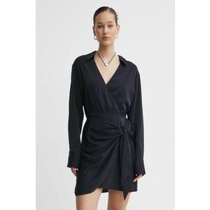 Abercrombie & Fitch rochie culoarea negru, mini, drept imagine