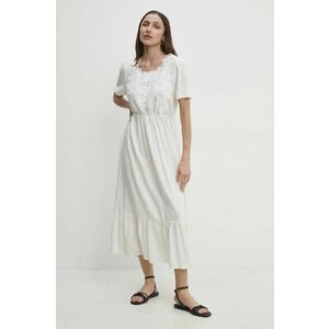 Answear Lab rochie din in culoarea alb, maxi, evazati imagine