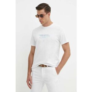 Pepe Jeans tricou din bumbac CINTHOM barbati, culoarea alb, cu imprimeu, PM509369 imagine