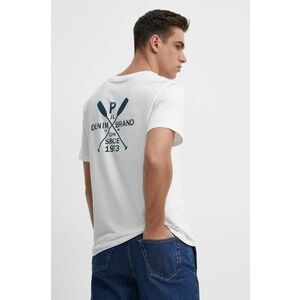 Pepe Jeans tricou din bumbac CALLUM barbati, culoarea alb, cu imprimeu, PM509370 imagine