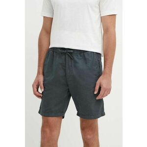 Pepe Jeans pantaloni scurti din in RELAXED LINEN SMART SHORTS culoarea gri, PM801093 imagine