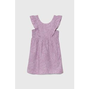 United Colors of Benetton rochie din in pentru copii culoarea violet, mini, evazati imagine