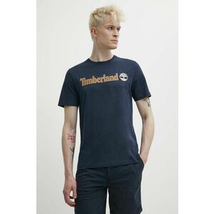 Timberland tricou din bumbac barbati, culoarea albastru marin, cu imprimeu, TB0A5UPQ4331 imagine