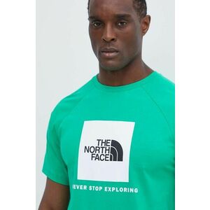 The North Face tricou din bumbac barbati, culoarea verde, cu imprimeu, NF0A87NJPO81 imagine