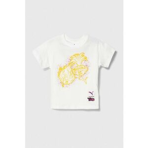 Puma tricou de bumbac pentru copii PUMA X TROLLS Graphic Tee culoarea alb, cu imprimeu imagine