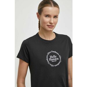Helly Hansen tricou din bumbac femei, culoarea negru imagine