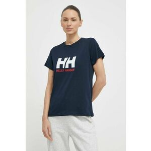Helly Hansen tricou din bumbac femei, culoarea albastru marin imagine