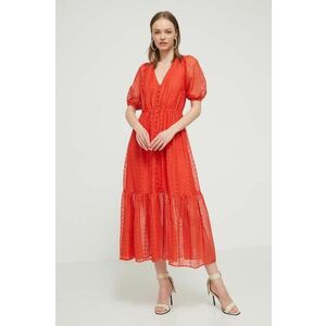 Desigual rochie OTTAWA culoarea rosu, maxi, evazati, 24SWVW05 imagine