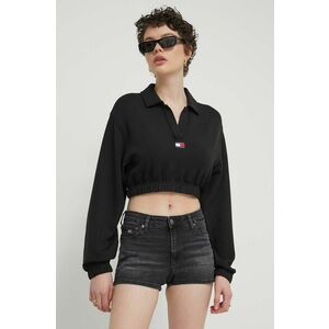 Tommy Jeans bluză femei, culoarea negru, cu imprimeu DW0DW17785 imagine