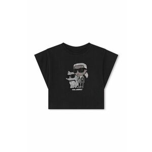 Karl Lagerfeld tricou de bumbac pentru copii culoarea negru imagine