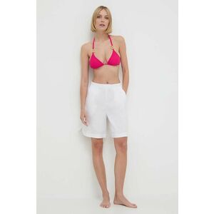 Max Mara Beachwear pantaloni scurți de plajă femei, culoarea alb, uni, high waist, 2416141019600 2416140000000 imagine