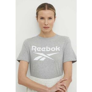 Reebok tricou din bumbac Identity femei, culoarea gri, 100034852 imagine