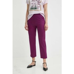 MAX&Co. pantaloni femei, culoarea violet, fason tigareta, high waist, 2416131054200 2416130000000 imagine