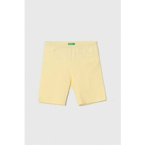 United Colors of Benetton pantaloni scurti copii culoarea galben, neted imagine