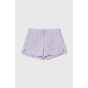 United Colors of Benetton pantaloni scurți din bumbac pentru copii culoarea violet, neted, talie reglabila imagine