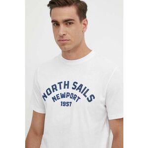 North Sails tricou din bumbac barbati, culoarea alb, cu imprimeu, 692988 imagine