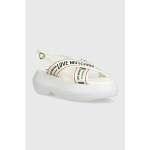 Love Moschino sandale femei, culoarea alb imagine