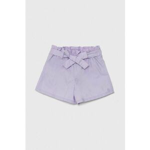 United Colors of Benetton pantaloni scurți din bumbac pentru copii culoarea violet, neted imagine