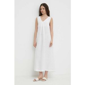 United Colors of Benetton rochie din in culoarea alb, maxi, evazati imagine