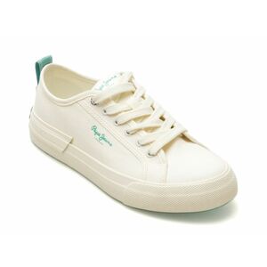 Pantofi casual PEPE JEANS albi, ALLEN BAND, din material textil imagine
