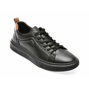 Pantofi casual OTTER negri, 3321, din piele naturala imagine