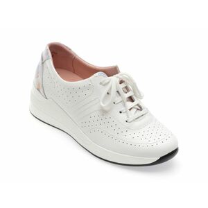 Pantofi casual SUAVE albi, 11005, din piele naturala imagine
