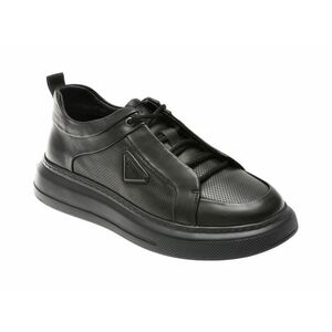 Pantofi casual OTTER negri, 30301, din piele naturala imagine