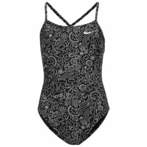 Nike HYDRASTRONG MULTI PRINT Costum complet de baie fete, negru, mărime imagine