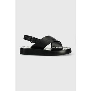 Love Moschino sandale de piele femei, culoarea negru, JA16263G0GIE100A imagine