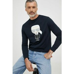 Karl Lagerfeld hanorac de bumbac bărbați, culoarea bleumarin, cu imprimeu 500951.705071 imagine