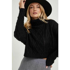 Answear Lab pulover de lana culoarea negru, light, cu guler imagine