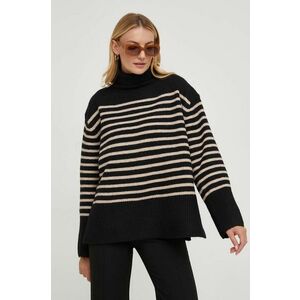Answear Lab pulover de lana culoarea negru, cu guler imagine