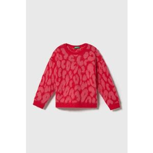 United Colors of Benetton pulover pentru copii din amestec de lana culoarea roz, light imagine