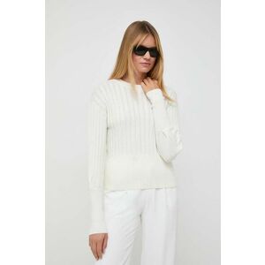 BOSS pulover din amestec de lana femei, culoarea bej, light imagine