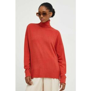 Answear Lab pulover femei, culoarea rosu, light, cu guler imagine