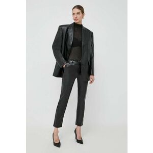 Morgan pantaloni femei, culoarea negru, mulata, high waist imagine