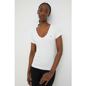 Tommy Jeans tricou femei, culoarea alb DW0DW17385 imagine