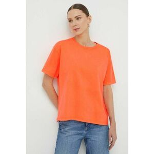 American Vintage tricou din bumbac femei, culoarea portocaliu imagine