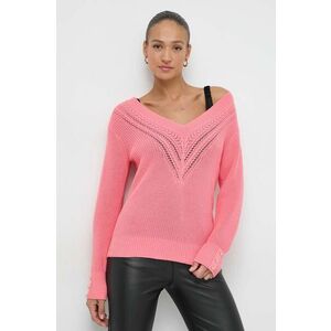 Morgan pulover de bumbac culoarea roz imagine