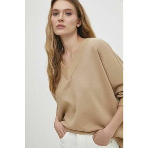 Answear Lab bluza femei, culoarea maro, neted imagine