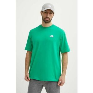 The North Face tricou din bumbac Essential barbati, culoarea verde, cu imprimeu, NF0A87NRPO81 imagine