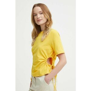 Sisley tricou femei, culoarea galben imagine