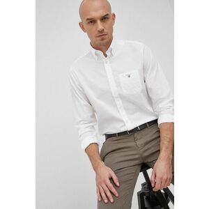 Gant camasa barbati, culoarea alb, cu guler button-down, regular imagine