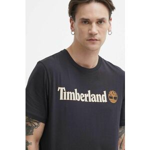 Timberland tricou din bumbac barbati, culoarea negru, cu imprimeu, TB0A5UPQ0011 imagine