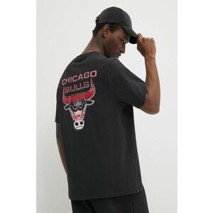 New Era tricou din bumbac barbati, culoarea negru, cu imprimeu, CHICAGO BULLS imagine